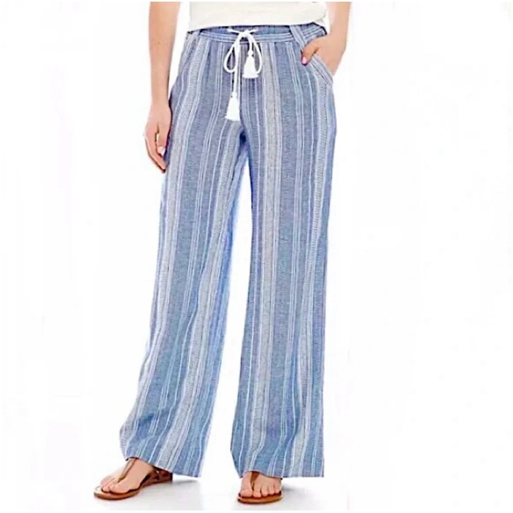 Jolt Stripe Linen Blend Pants NWT, Size XS